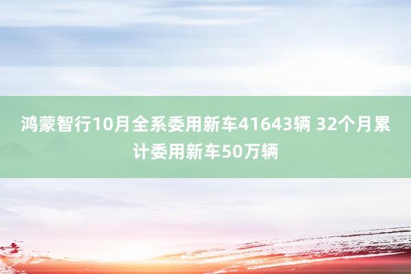 鸿蒙智行10月全系委用新车41643辆 32个月累计委用新车50万辆