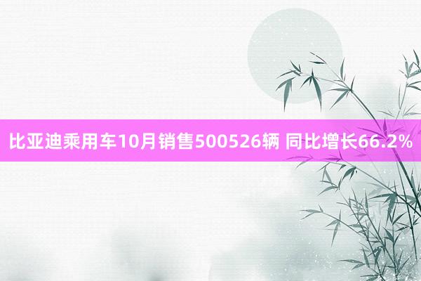 比亚迪乘用车10月销售500526辆 同比增长66.2%