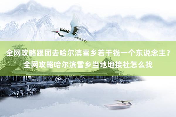 全网攻略跟团去哈尔滨雪乡若干钱一个东说念主？全网攻略哈尔滨雪乡当地地接社怎么找